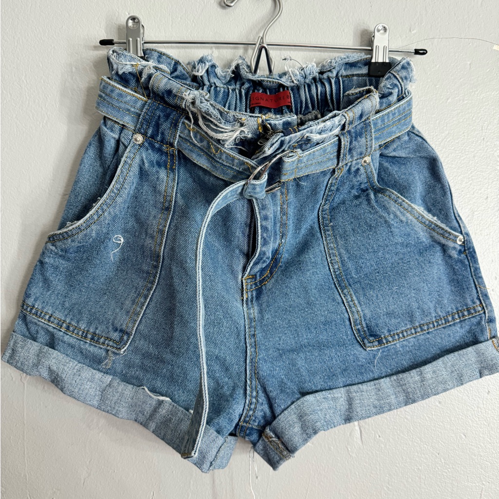 Shorts 2x1 Blue And White Brand Signature